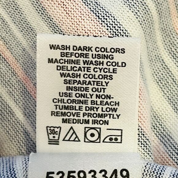 Dreams & Co Womens Sleepshirt 1X Lounge Dress Striped Sleeveless Round Neck - Picture 7 of 7